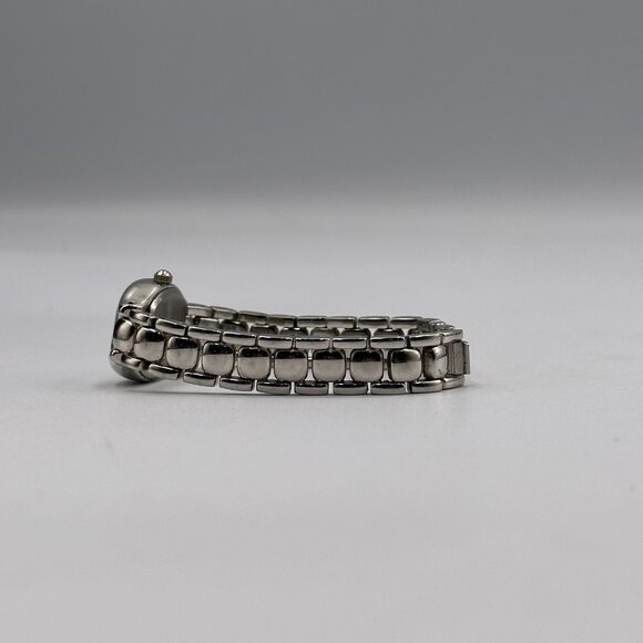 3/$30 L.A. Express Watch Women Silver Tone Blue Mother Of Pearl Dial 6.5" - Picture 9 of 14